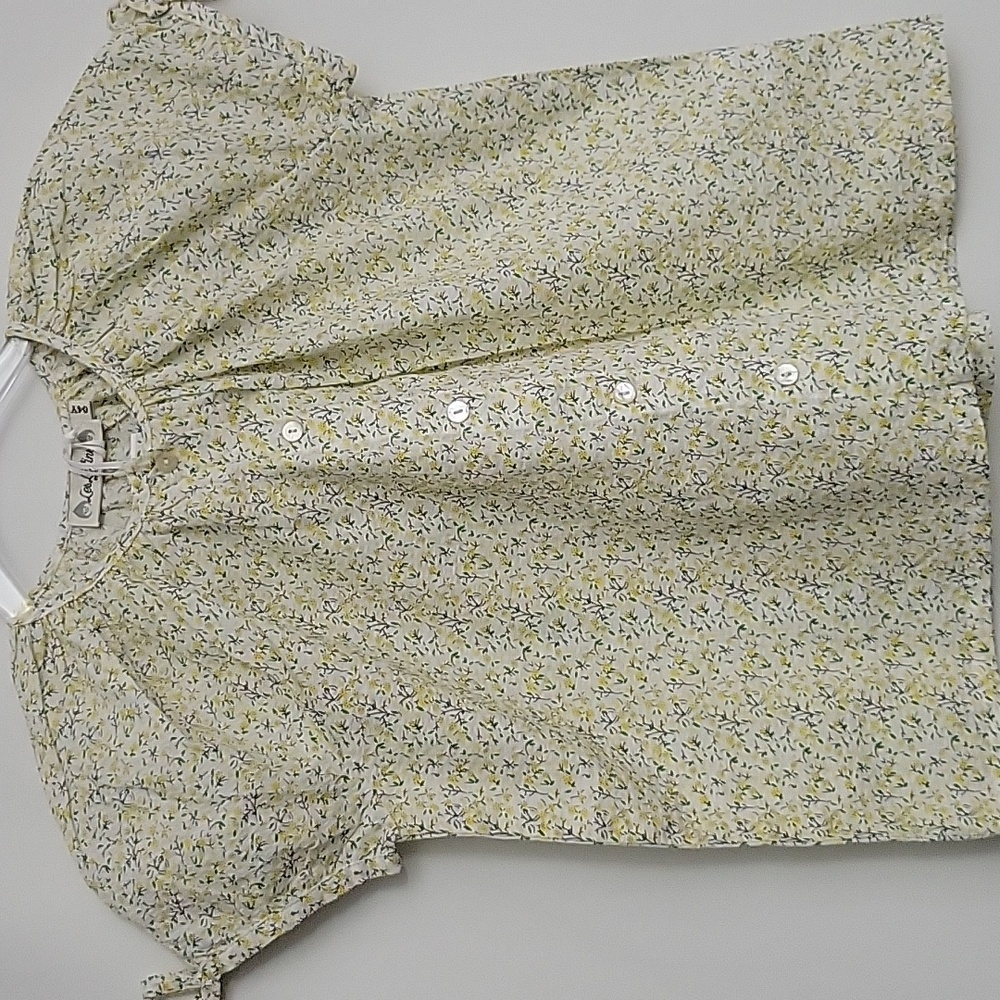 NWT Les Lutines Aglae Floral Cotton Girls Blouse Size 4Y